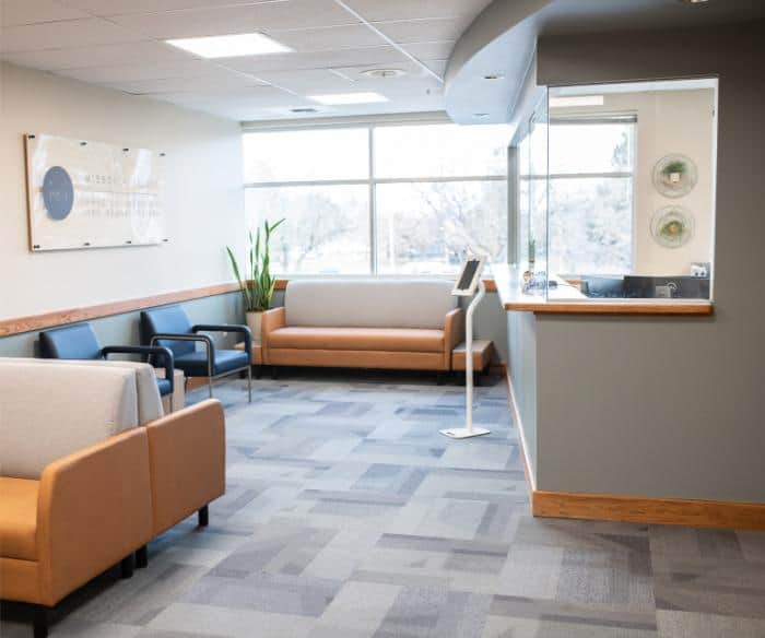 Physiatrist clinic waiting area for patients